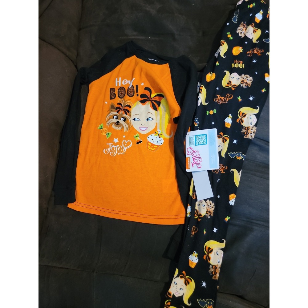 Jojo Siwa Halloween Pajamas hey boo jo jo bow bow size 10 nwt